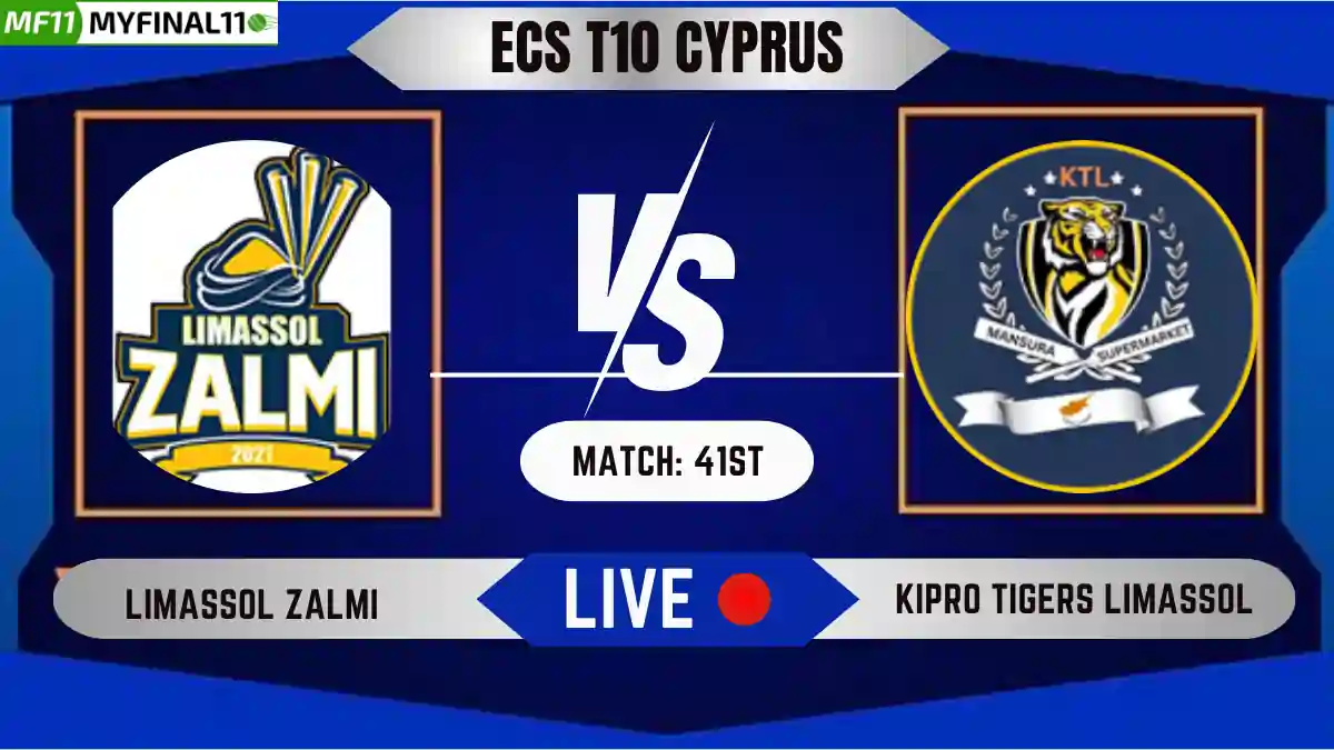 LIZ vs KTL Live Score, ECS T10 Cyprus, 2024, Limassol Zalmi vs Kipro Tigers Limassol Live Cricket Score & Commentary - 41st Match