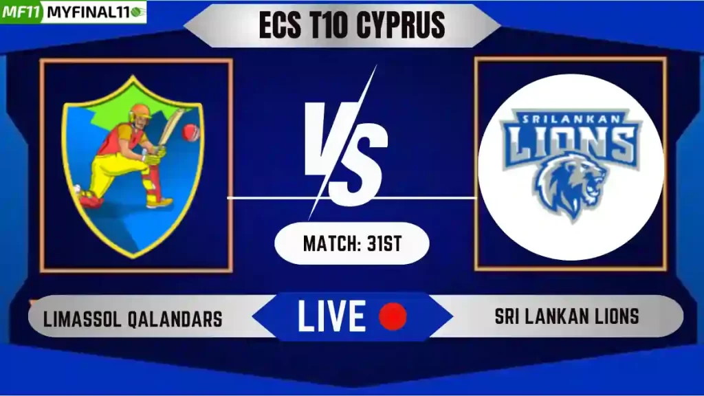 LQ vs SLL Live Score, ECS T10 Cyprus, 2024, Limassol Qalandars vs Sri Lankan Lions Live Cricket Score & Commentary - 31st Match