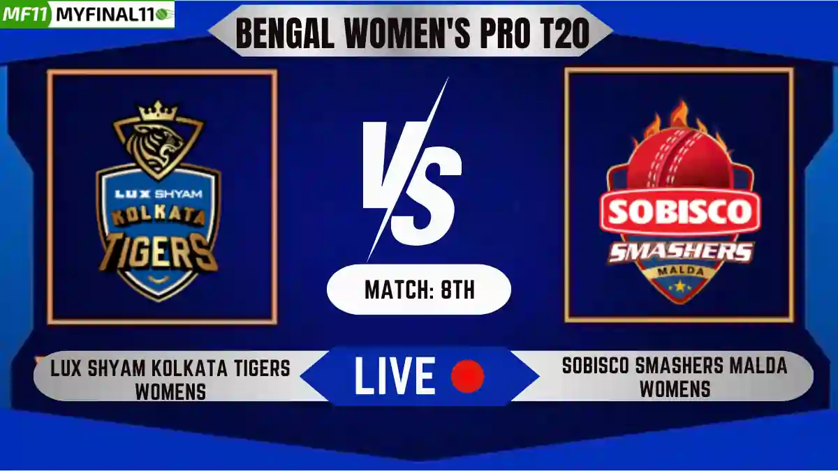 LSKT-W vs SSM-W Live Score, Bengal Women's Pro T20 League, 2024, 8th Match, Lux Shyam Kolkata Tigers Womens vs Sobisco Smashers Malda Womens Live Cricket Score & Commentary [15th June 2024]