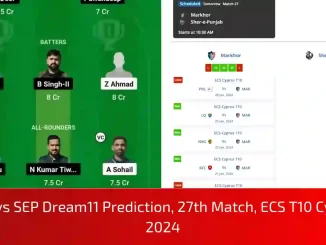 MAR vs SEP Dream11 Prediction, Pitch Report, and Player Stats, 27th Match, ECS T10 Cyprus, 2024