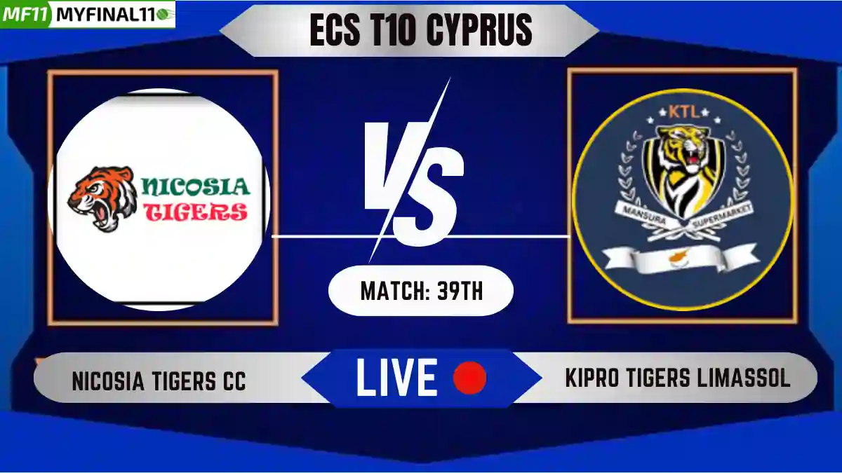 NCT vs KTL Live Score, ECS T10 Cyprus, 2024, Nicosia Tigers CC vs Kipro Tigers Limassol Live Cricket Score & Commentary - 39th Match