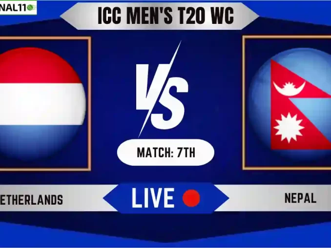 NED vs NEP Live Cricket Score & Commentary - Match 7th, ICC T20 World Cup, 2024