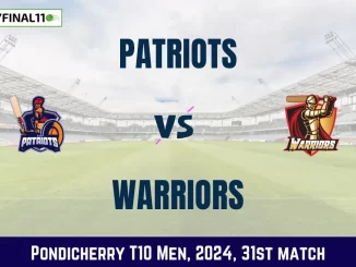 PAT vs WAR Dream11 Prediction, Pitch Report, and Player Stats, 31st Match, Pondicherry T10 Men, 2024
