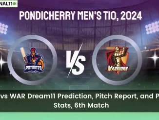 PAT vs WAR Dream11 Prediction, Pitch Report, and Player Stats, 6th Match, Pondicherry Men's T10, 2024