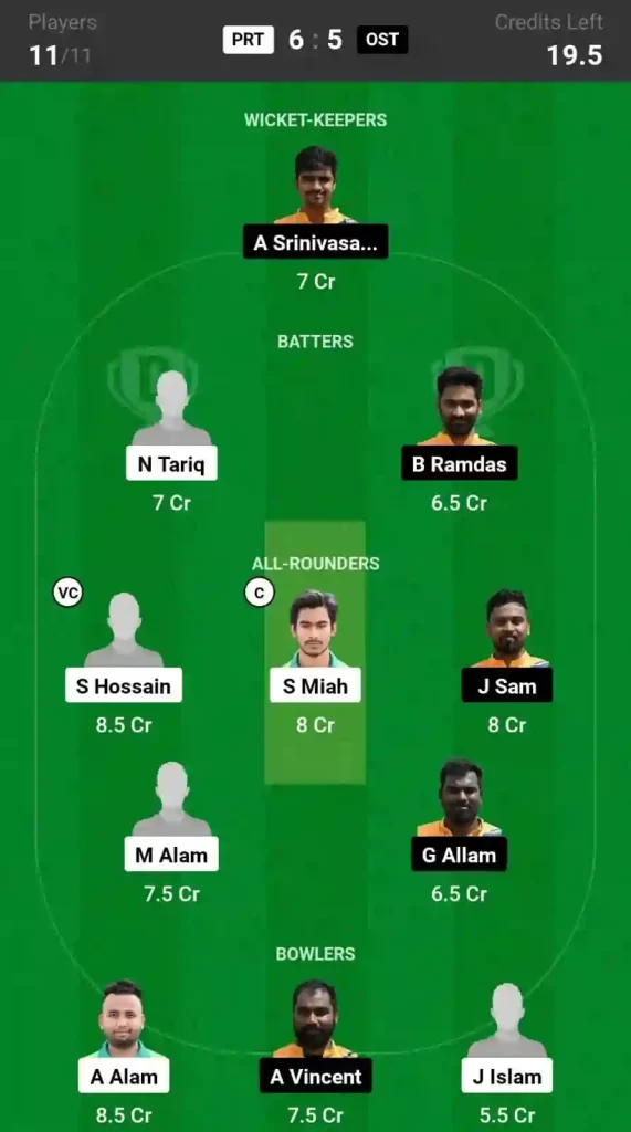 PRT vs OST Dream11 Prediction, Pitch Report, and Player Stats, 47th Match, ECS T10 Czechia, 2024