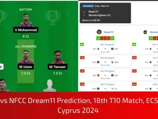 ROY vs NFCC Dream11 Prediction, Pitch Report, and Player Stats, 18th Match, ECS T10 Cyprus, 2024