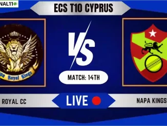 ROY vs NKG Live Score, ECS T10 Cyprus 2024, Royal CC vs Napa Kings Live Cricket Score & Commentary - 14th Match