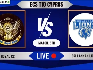 ROY vs SLL Live Score, ECS T10 Cyprus 2024, Royal CC vs Sri Lankan Lions Live Cricket Score & Commentary - 5th Match