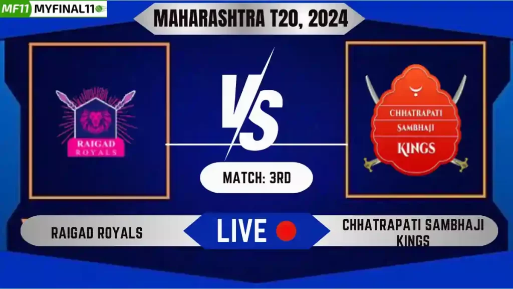 RRO vs CSK Live Score, Maharashtra T20, 2024, Raigad Royals vs Chhatrapati Sambhaji Kings Live Cricket Score & Commentary - 3rd Match