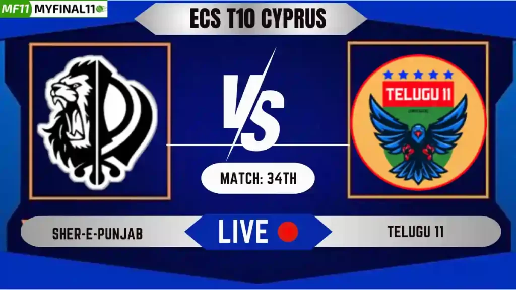 SEP vs TEL Live Score, ECS T10 Cyprus, 2024, Sher-e-Punjab vs Telugu 11 Live Cricket Score & Commentary - 34th Match