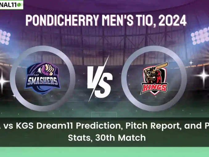 SMA vs KGS Dream11 Prediction, Pitch Report, and Player Stats, 30th Match, Pondicherry Men's T10, 2024