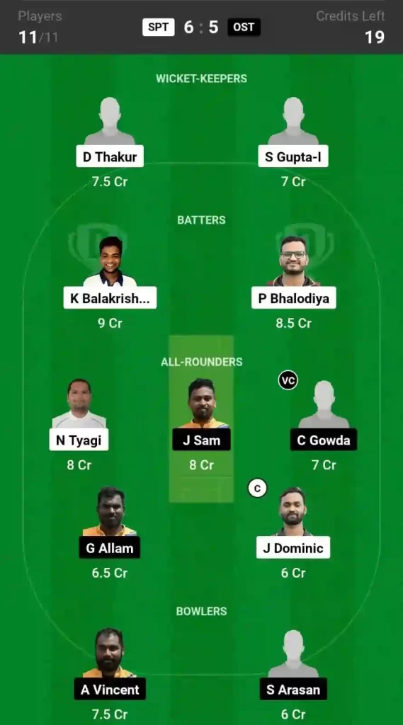SPT vs OST Dream11 Prediction, Pitch Report, and Player Stats, 53rd Match, ECS T10 Czechia, 2024