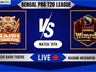 SRT vs RMW Live Score, Bengal Pro T20 League, 2024, 15th Match, Shrachi Rarh Tigers vs Rashmi Medinipur Wizards Live Cricket Score & Commentary [18th June 2024]