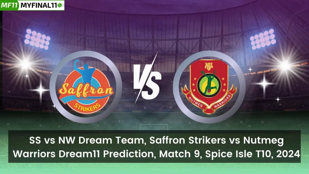 The 9th match of the West Indies T10 Spice Isle 2024 will be between Saffron Strikers (SS) and Nutmeg Warriors (NW) at La Sagesse Park in Grenada on 12th June 2024 at 10:00 PM IST