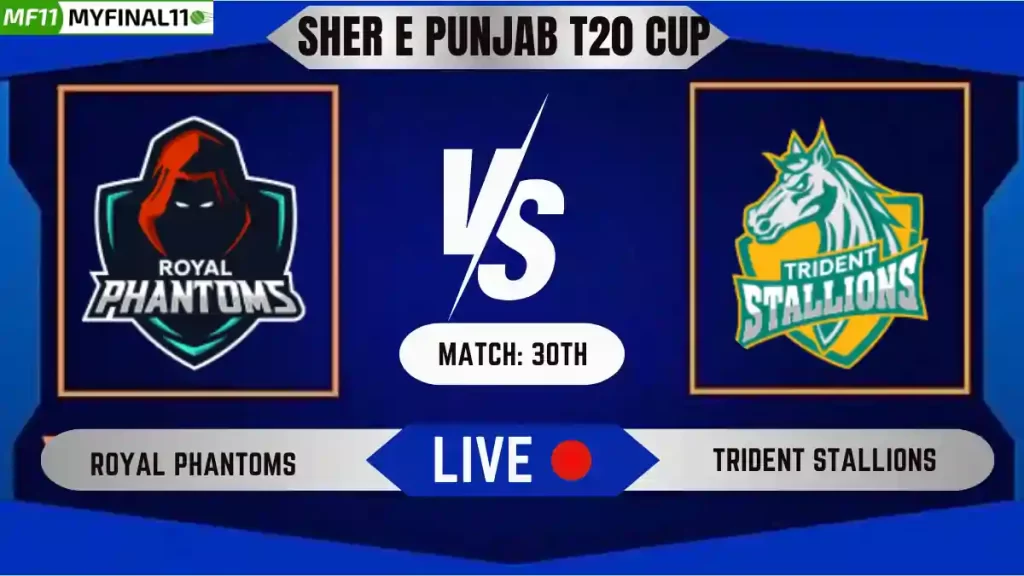 RPT vs TDS Live Score, Sher E Punjab T20 2024, 30th Match, Royal Phantoms vs Trident Stallions Live Cricket Score & Commentary [24th June 2024]