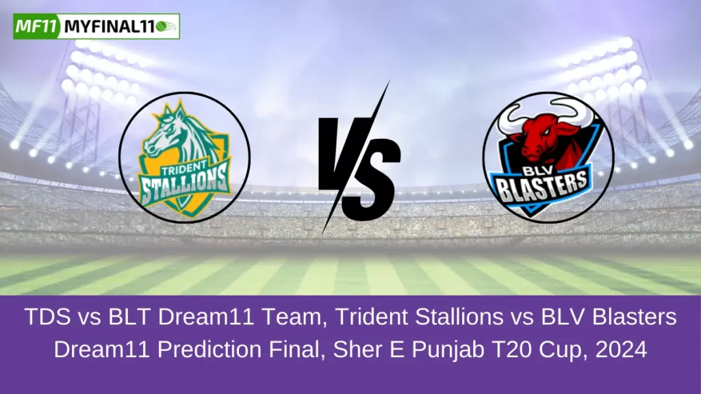 TDS vs BLT Dream11 Team, Trident Stallions vs BLV Blasters Dream11 Prediction Final, Sher E Punjab T20 Cup, 2024
