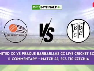 UCC vs PRB Live Score, Scorecard, United CC vs Prague Barbarians CC Live Cricket Score - Match 44, ECS T10 Czechia 2024