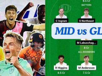 MID vs GLA Dream11 Prediction Today Match, - Find out the key players, pitch report, and player stats for the MID vs GLA Dream11 match in the English T20 Blast 2024.