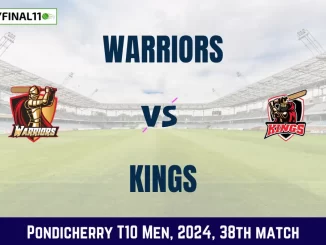 WAR vs KGS Dream11 Prediction, Pitch Report, and Player Stats, 38th Match, Pondicherry T10 Men, 2024