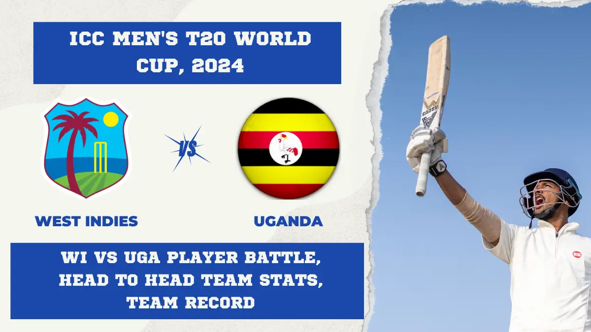 WI vs UGA Player Battle, Head to Head Team Stats, Team Record - ICC Men's T20 World Cup, 2024