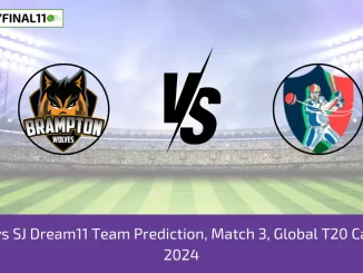 BRW vs SJ Dream11 Team Prediction, Match 3, Global T20 Canada, 2024