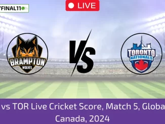 BRW vs TOR Live Cricket Score, Match 5, Global T20 Canada, 2024