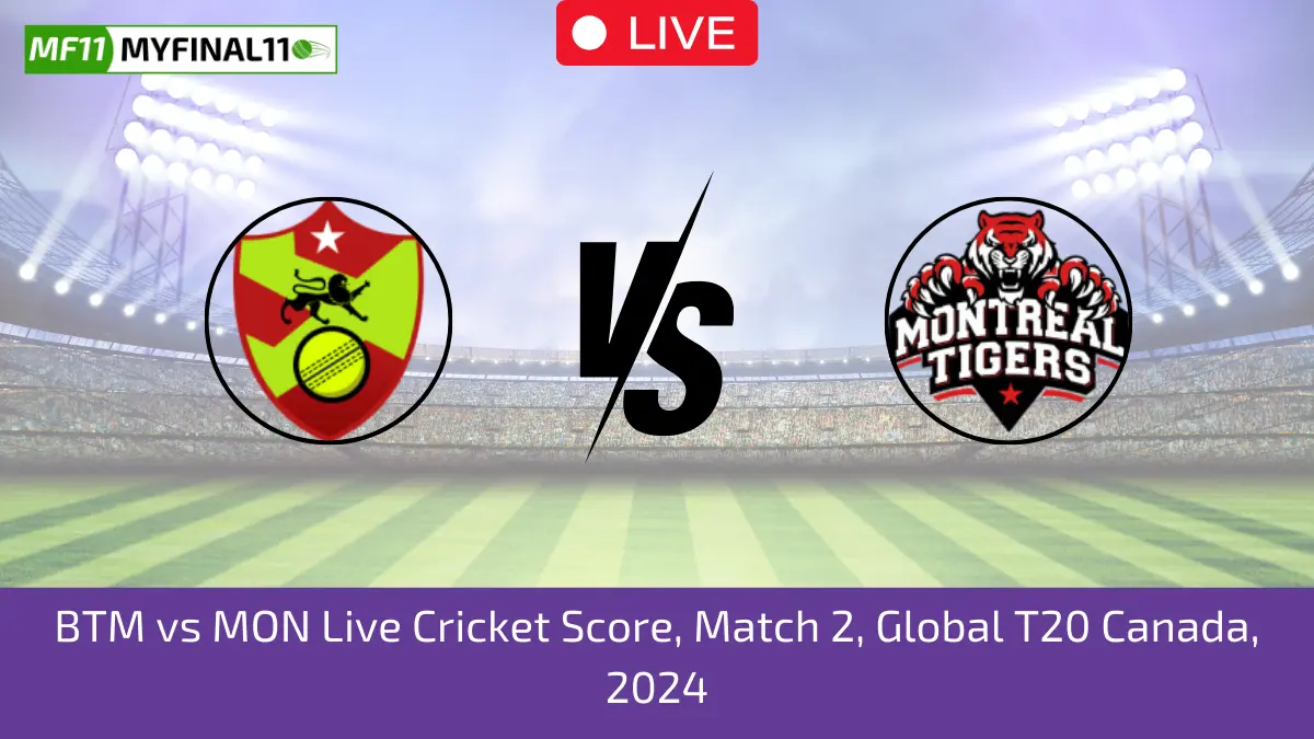 BTM vs MON Live Cricket Score, Match 2, Global T20 Canada, 2024