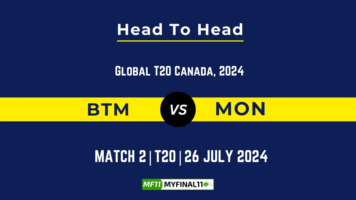 BTM vs MON Player Battle, Head to Head Team Stats, Team Record