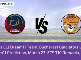 BUG vs CLJ Dream11 Team, Bucharest Gladiators vs Cluj Dream11 Prediction, Match 23, ECS T10 Romania, 2024