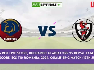 BUG vs ROE Live Score, Scorecard, Bucharest Gladiators vs United CC Buchrest - Match Qualifier-2, ECS T10 Romania, 2024