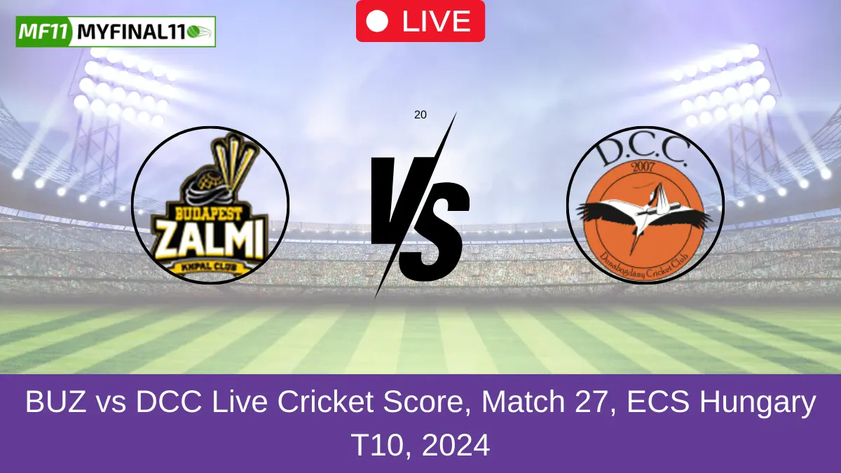 BUZ vs DCC Live Cricket Score, Match 27, ECS Hungary T10, 2024