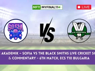 CCAS vs BS Live Score, Scorecard, CC Akademik - Sofia vs The Black Smiths - 6th match, ECS T10 Bulgaria, 2024