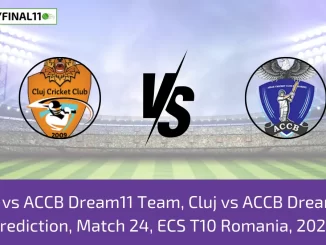 CLJ vs ACCB Dream11 Team, Cluj vs ACCB Dream11 Prediction, Match 24, ECS T10 Romania, 2024
