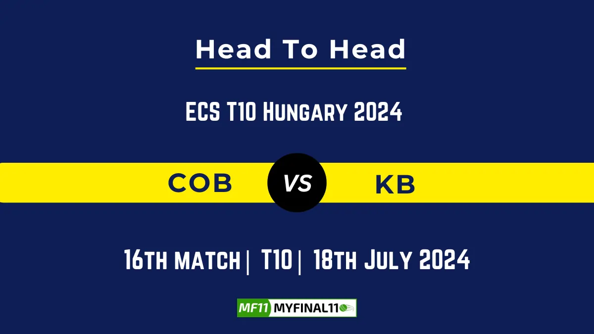 COB vs KB Player Battle Head to Head Player Stats/Record, ECS T10 Hungary 2024 - 16th Match