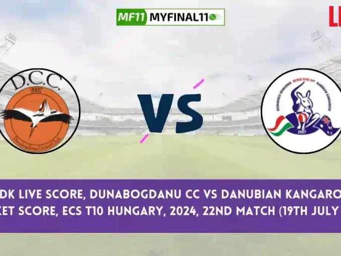 DCC vs DK Live Score, Scorecard, Dunabogdanu CC vs Danubian Kangaroos - Match 22, ECS T10 Hungary, 2024