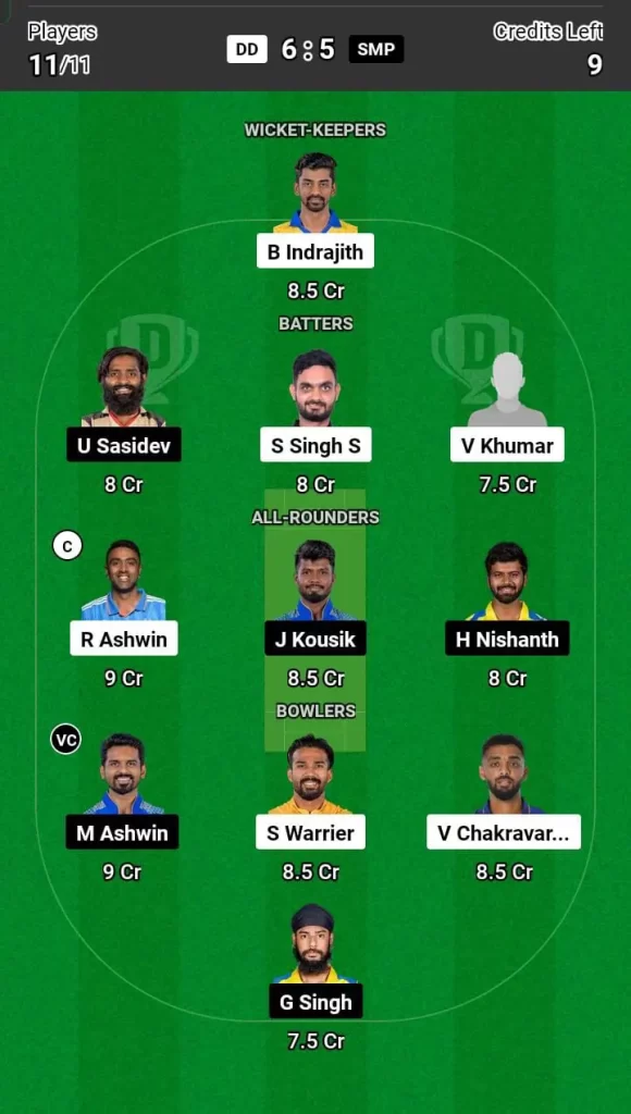 DD vs SMP Dream11 Prediction, 24th Match, Tamil Nadu Premier League, 2024