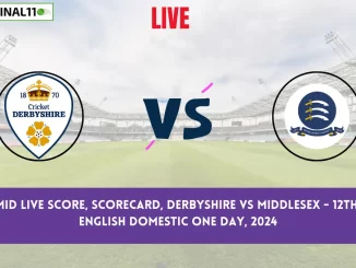 DER vs MID Live Score, Scorecard, Derbyshire vs Middlesex - 12th match, English Domestic One Day, 2024