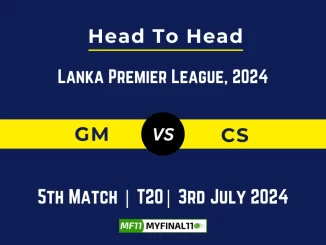 GM vs CS Player Battle, Head to Head Team Stats, Player Record - Lanka Premier League, 2024