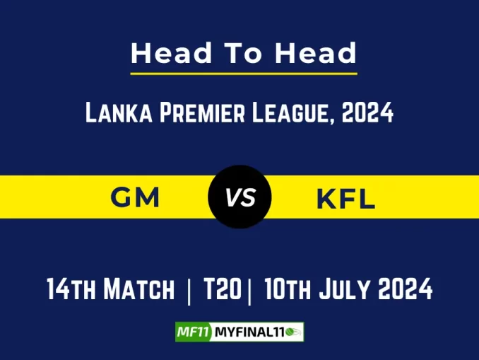 GM vs KFL Player Battle Head to Head Player Stats/Record, Lanka Premier League, 2024 - 14th Match