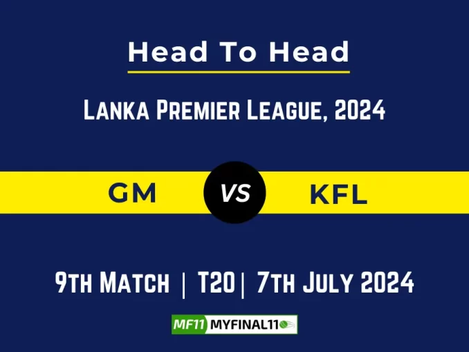 GM vs KFL Player Battle Head to Head Player Stats/Record, Lanka Premier League, 2024 - 9th Match