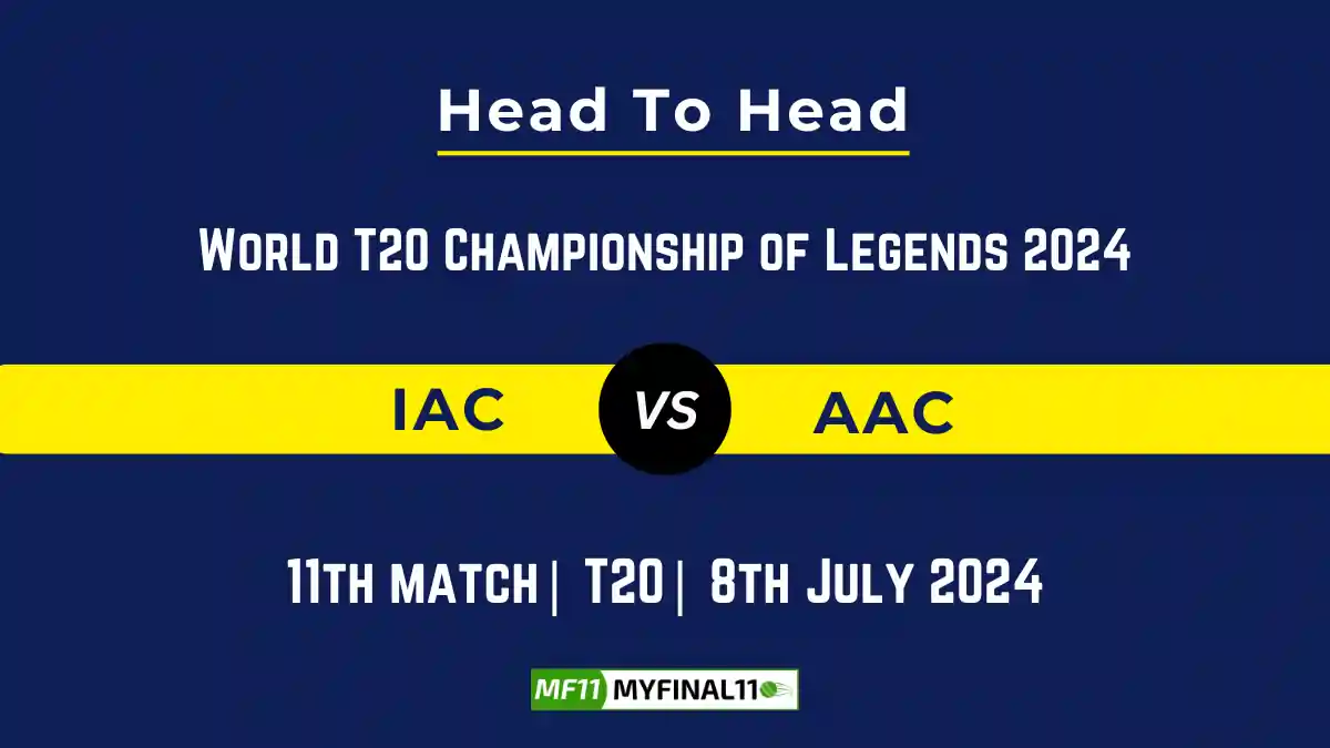 IAC vs AAC Player Battle Head to Head Player Stats/Record, World T20 Championship of Legends 2024 - 11th Match