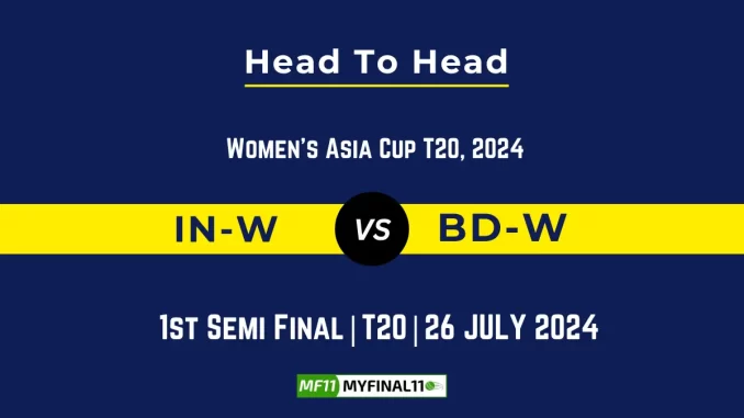 IN-W vs BD-W Player Battle, Head to Head Team Stats, Team Record
