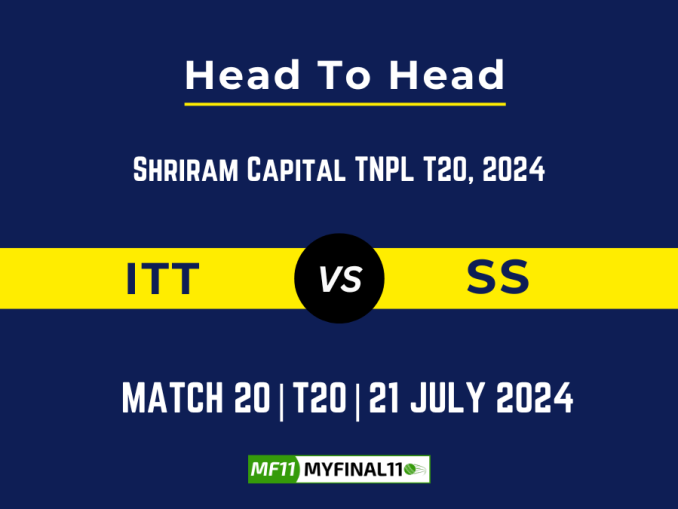 ITT vs SS Player Battle, Head to Head Team Stats, Team Record