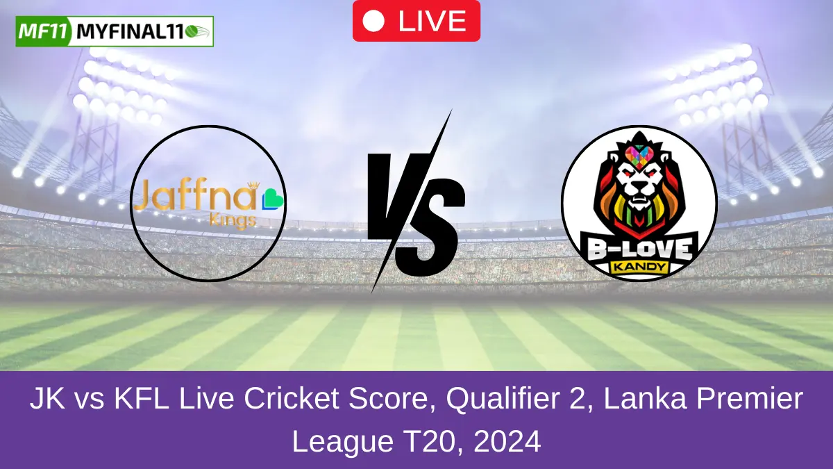 JK vs KFL Live Cricket Score, Qualifier 2, Lanka Premier League T20, 2024