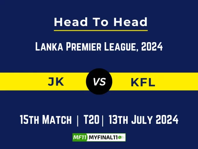 JK vs KFL Player Battle Head to Head Player Stats/Record, Lanka Premier League, 2024 - 15th Match