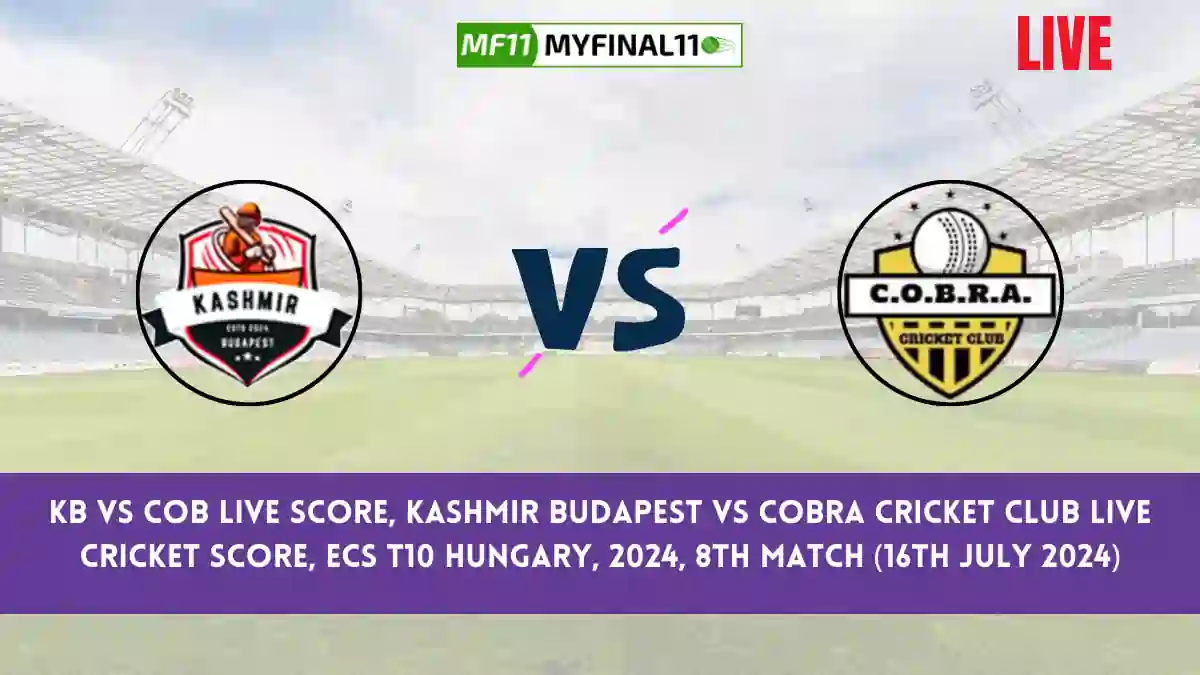 KB vs COB Live Score, Scorecard, Kashmir Budapest vs Cobra Cricket Club - Match 8, ECS T10 Hungary, 2024