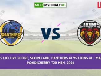 PAN vs LIO Live Score, Scorecard, Pondicherry T20 Men Live 2nd Match, Panthers XI vs Lions XI Live Cricket Score 2024