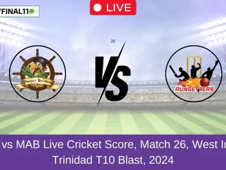 PBC vs MAB Live Cricket Score, Match 26, West Indies Trinidad T10 Blast, 2024