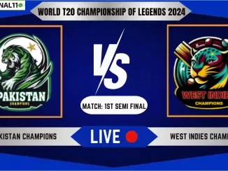 PNC vs WIC Live Score, World T20 Championship of Legends 2024, 1st Semi Final Match, Live Cricket Score [12th July 2024]