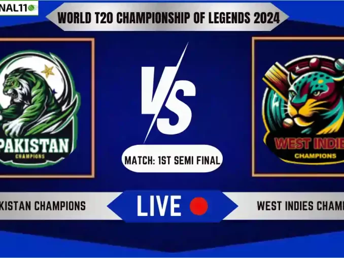 PNC vs WIC Live Score, World T20 Championship of Legends 2024, 1st Semi Final Match, Live Cricket Score [12th July 2024]